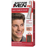 Just For Men Easy Comb-In Color Mens Hair Dye, Easy No Mix Application with Comb Applicator - Real Black, A-55, Pack of 3