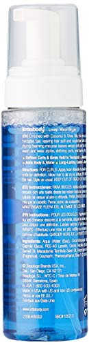 Lottabody Coconut Oil and Shea Wrap Me Foaming Curl Mousse , Creates Soft Wraps, Hair Mousse for Curly Hair, Defines Curls, Anti Frizz, 7 Fl Oz