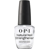 OPI Natural Nail Strengthener, Vegan Formula, Infused with Vitamin A & E, Helps Prevent Discoloration, Strengthens Nails, Clear, 0.5 fl oz