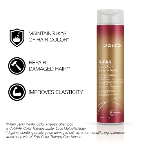 Joico K-PAK Color Therapy Color-Protecting Shampoo | For Color-Treated Hair | Boost Shine | Improve Elasticity | Repair Breakage | Rebuild Damaged Hair | With Keratin & Argan Oil | 10.1 Fl Oz