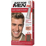 Just For Men Easy Comb-In Color Mens Hair Dye, Easy No Mix Application with Comb Applicator - Real Black, A-55, Pack of 3