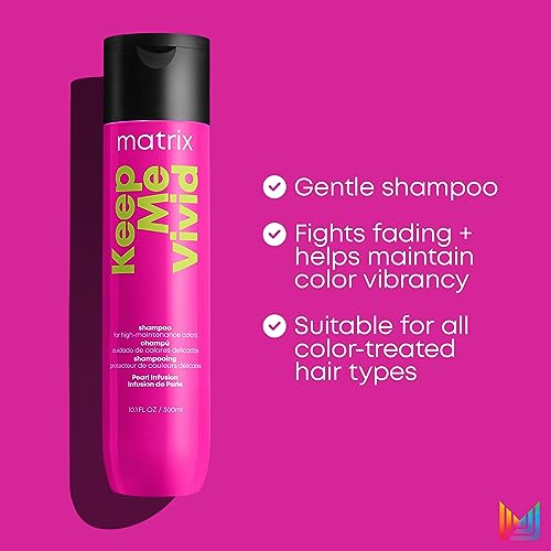 Matrix Keep Me Vivid Shampoo | Prolongs Color Vibrancy & Enhances Shine | Sulfate-Free | For Color Treated Hair | Gently Cleanses Hair | Salon Shampoo | Packaging May Vary | 10 Fl. Oz.