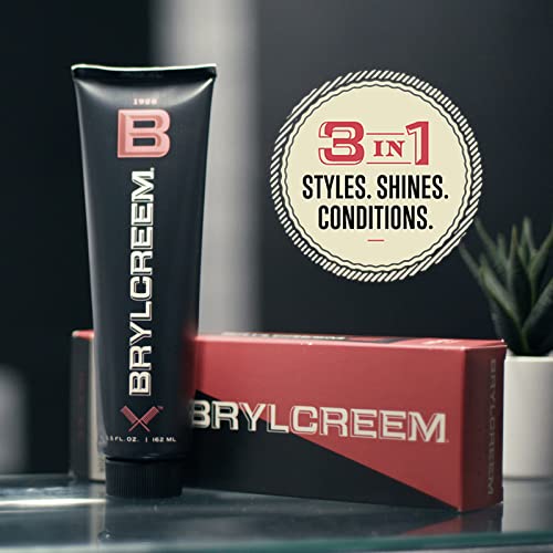 Brylcreem 3-in-1 Original High Shine Mens Hair Cream for Styling, Strengthening, and Conditioning, Alcohol-Free, 5.5 Ounce