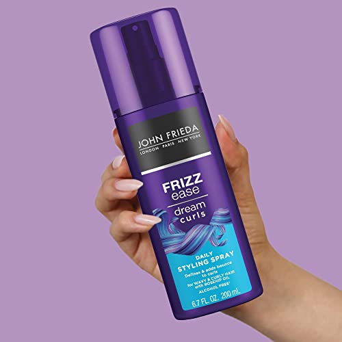 John Frieda Anti Frizz, Frizz Ease Dream Curls Daily Styling Spray for Curly Hair, Magnesium-enriched Formula, Revitalizes Natural Curls, 6.7 Ounce