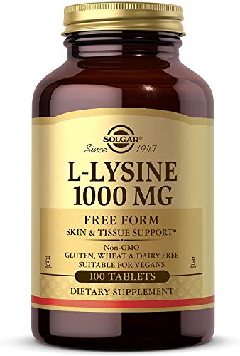 Solgar L-Lysine 1000 mg, 100 Tablets - Enhanced Absorption and Assimilation - Promotes Integrity of Skin and Lips - Collagen Support - Amino Acids - Non GMO, Vegan, Gluten Free - 100 Servings