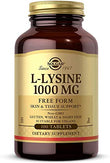 Solgar L-Lysine 1000 mg, 100 Tablets - Enhanced Absorption and Assimilation - Promotes Integrity of Skin and Lips - Collagen Support - Amino Acids - Non GMO, Vegan, Gluten Free - 100 Servings