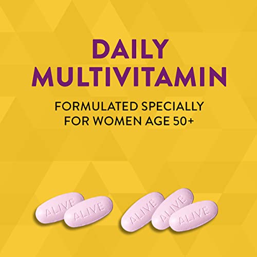 Natures Way Alive! Women’s 50+ Complete Multivitamin, Supports Multiple Body Systems, Supports Cellular Energy, High Potency B-Vitamins, Gluten-Free, 130 Tablets