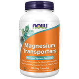 NOW Supplements, Magnesium Transporters with 5 Forms of Magnesium for Optimal Bioavailability, 180 Veg Capsules