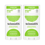 Schmidts Aluminum Free Natural Deodorant For Women And Men, Bergamot & Lime With 24 Hour Odor Protection, Certified Cruelty Free, Vegan Deodorant, 2.65oz 2 Pack