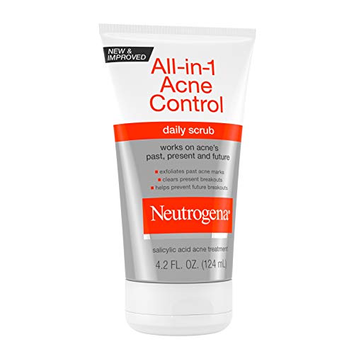 Neutrogena All-In-1 Acne Control Daily Face Scrub to Exfoliate & Treat Acne, with 2% Salicylic Acid Acne Medication, Exfoliating Acne Facial Scrub for Acne Marks & Breakouts, 4.2 fl. oz