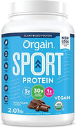 Orgain Organic Sport Vegan Protein Powder, Chocolate - 30g Plant Based Protein, For Preworkout or Muscle Recovery, With Turmeric, Ginger, Beets & Chia Seeds, Gluten Free, Dairy Free, Soy Free - 2.01lb