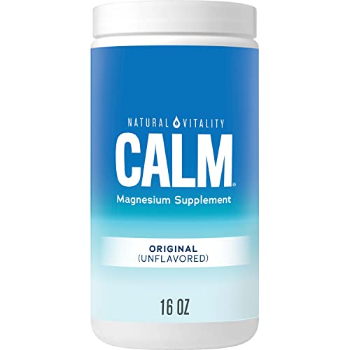 Natural Vitality Calm, Magnesium Citrate Supplement, Anti-Stress Drink Mix Powder - Gluten Free, Vegan, & Non-GMO, Orange, 16 oz