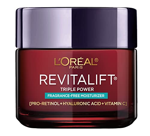 L'Oreal Paris Revitalift Triple Power Anti-Aging Face Moisturizer, Pro Retinol, Hyaluronic Acid & Vitamin C, Reduce Wrinkles 2.55 Oz