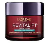 L'Oreal Paris Revitalift Triple Power Anti-Aging Face Moisturizer, Pro Retinol, Hyaluronic Acid & Vitamin C, Reduce Wrinkles 2.55 Oz