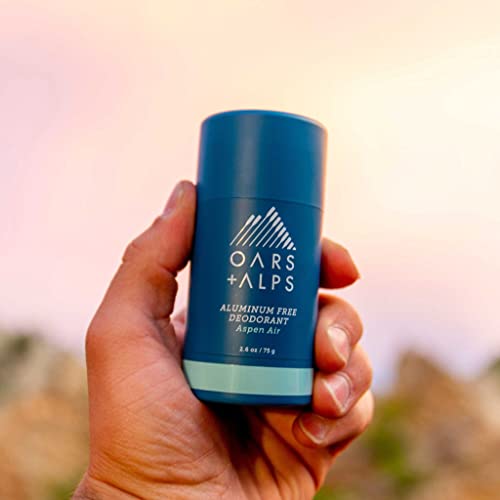 Oars + Alps Aluminum Free Deodorant for Men and Women, Dermatologist Tested and Made with Clean Ingredients, Travel Size, Aspen Air, 1 Pack, 2.6 Oz