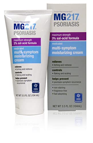 MG217 Medicated Moisturizing Psoriasis Cream With 3% Salicylic Acid, Multi-symptom, Fragrance Free, 3.5 Fl Oz, (5604)