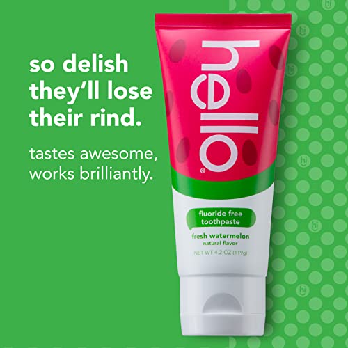 hello Kids Natural Watermelon Fluoride Free Toothpaste, Vegan & SLS Free, 4.2 Ounce