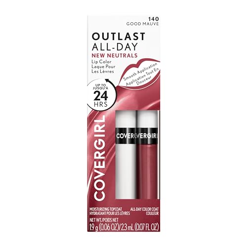 COVERGIRL Outlast All-Day Lip Color with Moisturizing Topcoat, New Neutrals Shade Collection, Good Mauve, Pack of 1