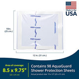 TIDI AquaGuard Sheet – 7” x 7” – Shower Protection Sheet – Self-Adhesive Moisture Barrier – Made without Latex – Wound Cover for Showering – 98 Sheets Per Package – Home Medical Supplies (50010-CSE)