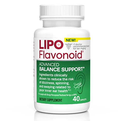 Lipo-Flavonoid Advanced Balance Support Daily Supplement, Helps Reduce The Risk of Vertigo Like Symptoms,Dizziness, Spinning and Swaying Related to Poor Inner Ear Health, 40 Caplets