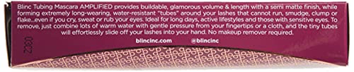 Blinc Amplified Tubing Mascara, Ultra-Longwearing Washable, Soft-Glam Volumizing, Lengthening and Defining, Gluten & Cruelty Free, Black, 9mL / 0.30 Fl. OZ