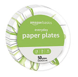 Amazon Basics Everyday Paper Plates, 10 Inch, Disposable, 50 Count