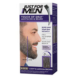 Just For Men Mustache & Beard, Beard Dye for Men with Brush Included for Easy Application, With Biotin Aloe and Coconut Oil for Healthy Facial Hair - Dark Brown, M-45, Pack of 1