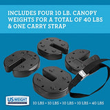 US Weight Tailgater Canopy Weights Set of 4 with No-Pinch Design for Easy Installation, and Removal to Secure Tents, Canopies, and Umbrellas at Outdoor Events 40 pounds