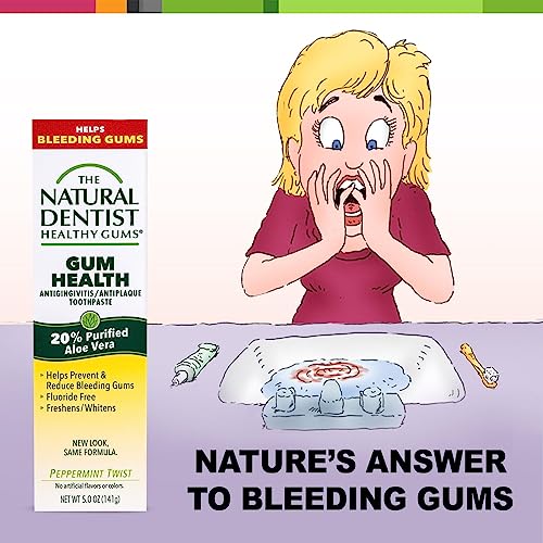 The Natural Dentist Healthy Gums Antigingivitis / Antiplaque SLS-Free Toothpaste with Aloe Vera, Peppermint Twist, 5 Ounce Tube