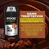 AXE Antiperspirant Stick For Men For Long Lasting Freshness Dark Temptation All Day Fresh Scent 48 Hour Anti Sweat Mens Deodorant 2.7oz 4 Count