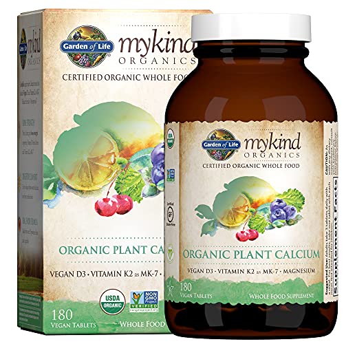 Garden of Life mykind Organics Plant Calcium Supplement Made from Whole Foods with Magnesium, Vitamin D as D3, and Vitamin K as MK7, Gluten-Free - 30 Day Count