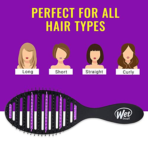 Wet Brush, Refresh and Extend Speed Dry Hair Black Detangling For All Hair Types – Removes Dirt Excess Oils and Impurities Charcoal Infused Bristles