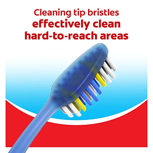 Colgate Extra Clean Toothbrush, Medium Bulk Toothbrush Pack, Adult Medium Bristle Toothbrushes with Ergonomic Handle and Circular Cleaning Bristles, Helps Remove Surface Stains, 6 Pack