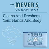 MRS. MEYERS CLEAN DAY Bar Soap, Use as Body Wash or Hand Soap, Made with Essential Oils, Rain Water, 5.3 oz, 1 Bar