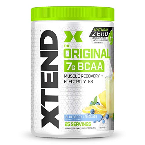 XTEND Natural Zero BCAA Powder Blueberry Lemonade | Free of Artificial Sweeteners, Flavors, and Chemical Dyes | Post Workout Drink with Amino Acids | 7g BCAAs for Men & Women | 25 Servings