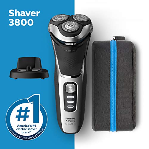 Philips Norelco Shaver 3500, Rechargeable Wet & Dry Electric Shaver with Pop-Up Trimmer and Storage Pouch, S3212/82