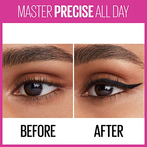 Maybelline Eyestudio Master Precise All Day Waterproof Liquid Eyeliner Makeup, Black, 2 Count