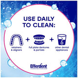 Efferdent Retainer Cleaning Tablets, Denture Cleanser Tablets for Dental Appliances, Complete Clean, 102 Tablets