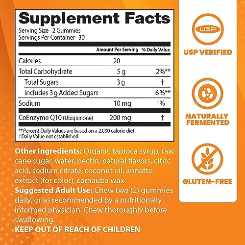 Doctors Best CoQ10 Gummies 200 Mg, Coenzyme Q10 (Ubiquinone), Supports Heart Health, Boost Cellular Energy, Potent Antioxidant, 60 Ct (Packaging May Vary)