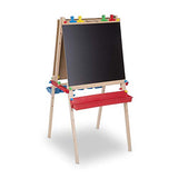 Melissa & Doug Deluxe Standing Art Easel -3 - 7 years, Dry-Erase Board, Chalkboard, Paper Roller