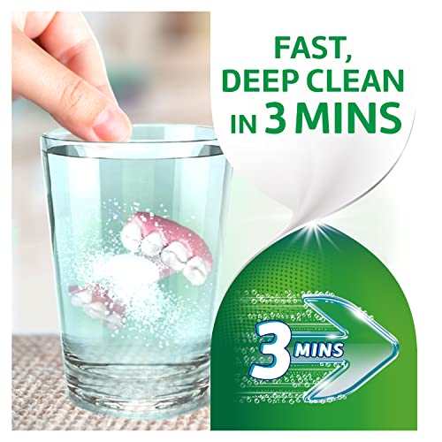 Polident 3 Minute Triple Mint Antibacterial Denture Cleanser Effervescent Tablets, 3x84 count