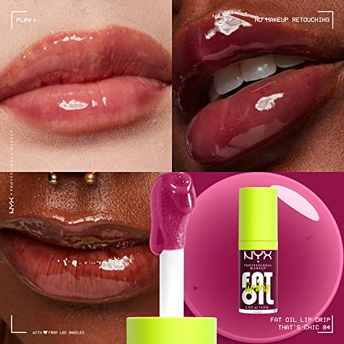 NYX PROFESSIONAL MAKEUP Fat Oil Lip Drip, Moisturizing, Shiny and Vegan Tinted Lip Gloss - My Main (Clear)