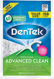 DenTek Triple Clean Advanced Clean Floss Picks, No Break & No Shred Floss, 150 Count, Pack of 3