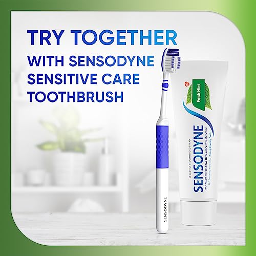 Sensodyne Fresh Mint Sensitive Toothpaste, ADA Accepted Toothpaste for Cavity Prevention and Sensitive Teeth Treatment - 4 Ounces (Pack of 2)