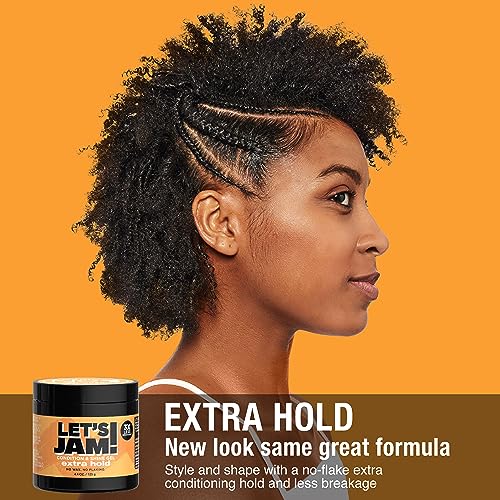 SoftSheen-Carson Lets Jam! Shining and Conditioning Hair Gel by Dark and Lovely, Extra Hold, All Hair Types, Styling Gel Great for Braiding, Twisting & Smooth Edges, Extra Hold, 4.4 oz