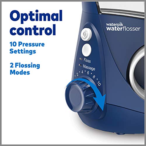 Waterpik Aquarius Water Flosser Professional For Teeth, Gums, Braces, Dental Care, Electric Power With 10 Settings, 7 Tips For Multiple Users And Needs, ADA Accepted, Gray WP-667CD