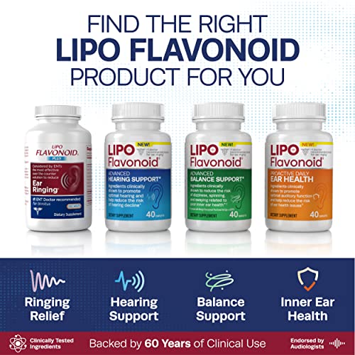 Lipo-Flavonoid Advanced Balance Support Daily Supplement, Helps Reduce The Risk of Vertigo Like Symptoms,Dizziness, Spinning and Swaying Related to Poor Inner Ear Health, 40 Caplets