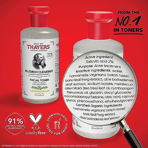 THAYERS Alcohol-Free Witch Hazel Blemish Clearing Pads, 60 Pads