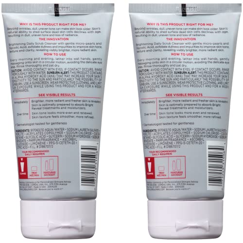 LOréal Paris Revitalift Bright Reveal Anti-Aging Facial Cleanser with Glycolic Acid 5 fl. oz (Pack of 2)