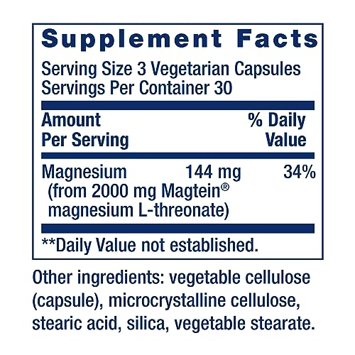 Life Extension Neuro-mag Magnesium L-threonate, Magnesium L-threonate, Brain Health, Memory & Attention, Gluten Free, Vegetarian, Non-GMO, 90 Vegetarian Capsules